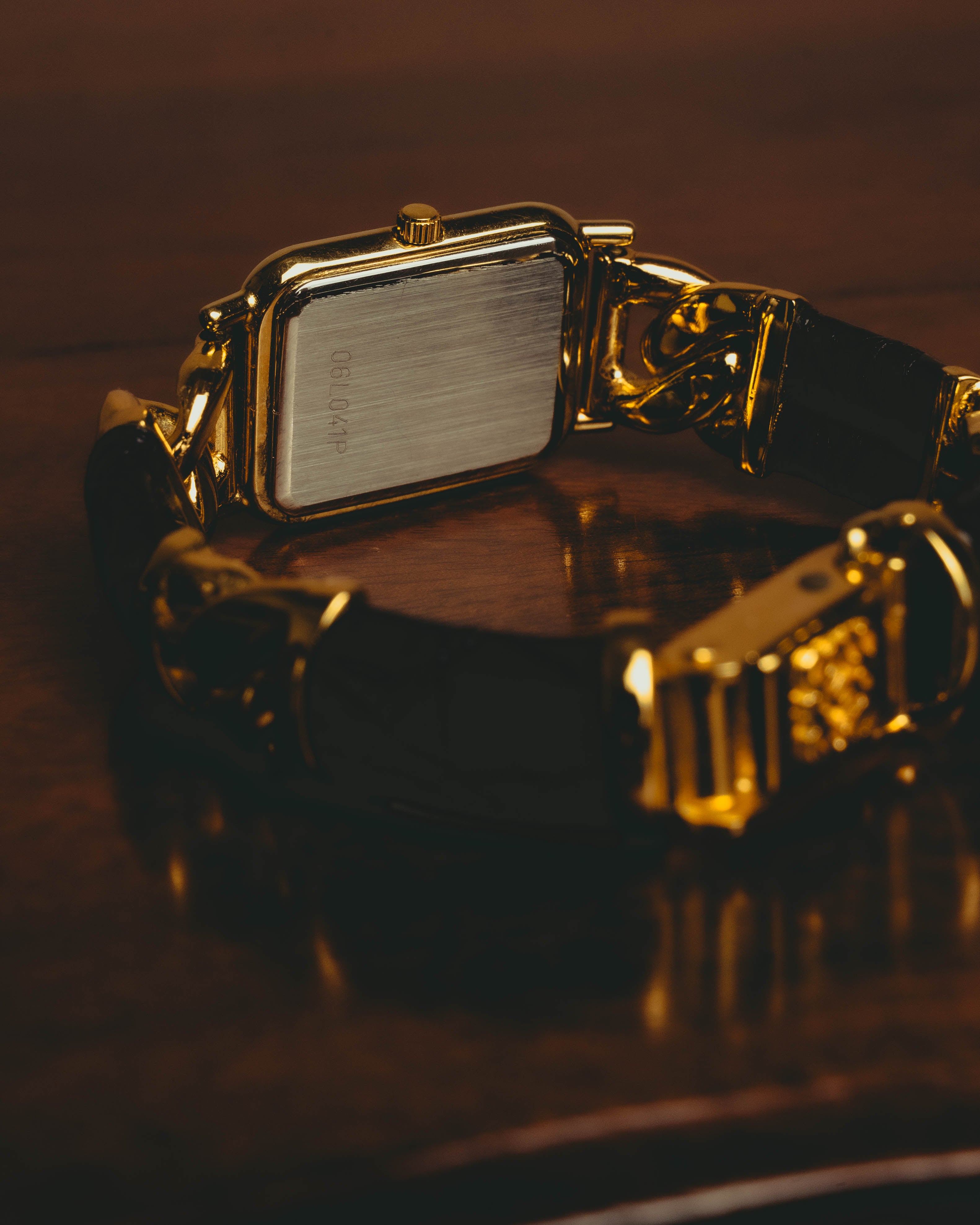 -SPECIAL- “LOEWE” 80’s-90’s rectangular anagram bangle bracelet watch