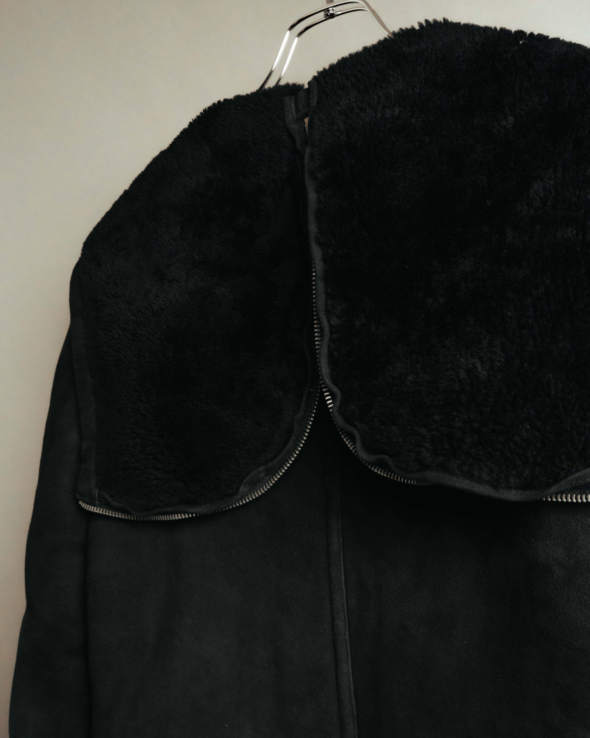 "Ralph Lauren" 00's-10's Long hooded shearling coat