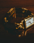 -SPECIAL- “LOEWE” 80’s-90’s rectangular anagram bangle bracelet watch