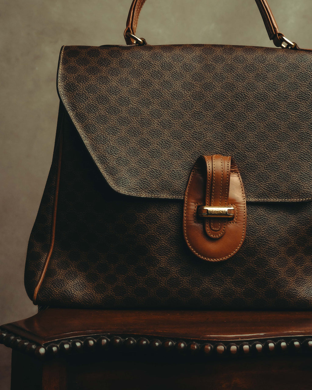 "CELINE" 80's-90's Classic monogram top-handle handbag