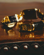 -SPECIAL- “LOEWE” 80’s-90’s rectangular anagram bangle bracelet watch