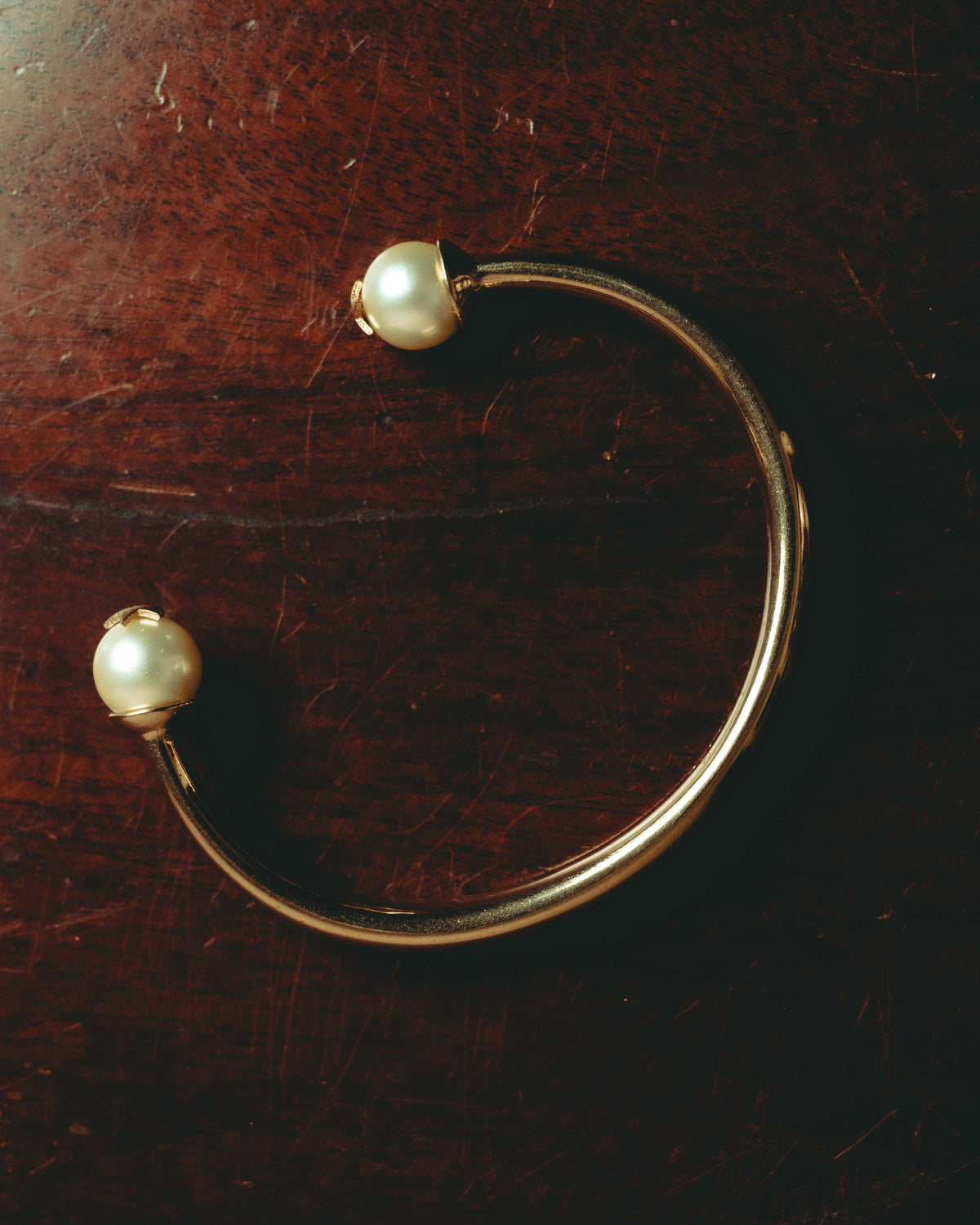 "Dior" 2020's Star pearl open cuff bangle