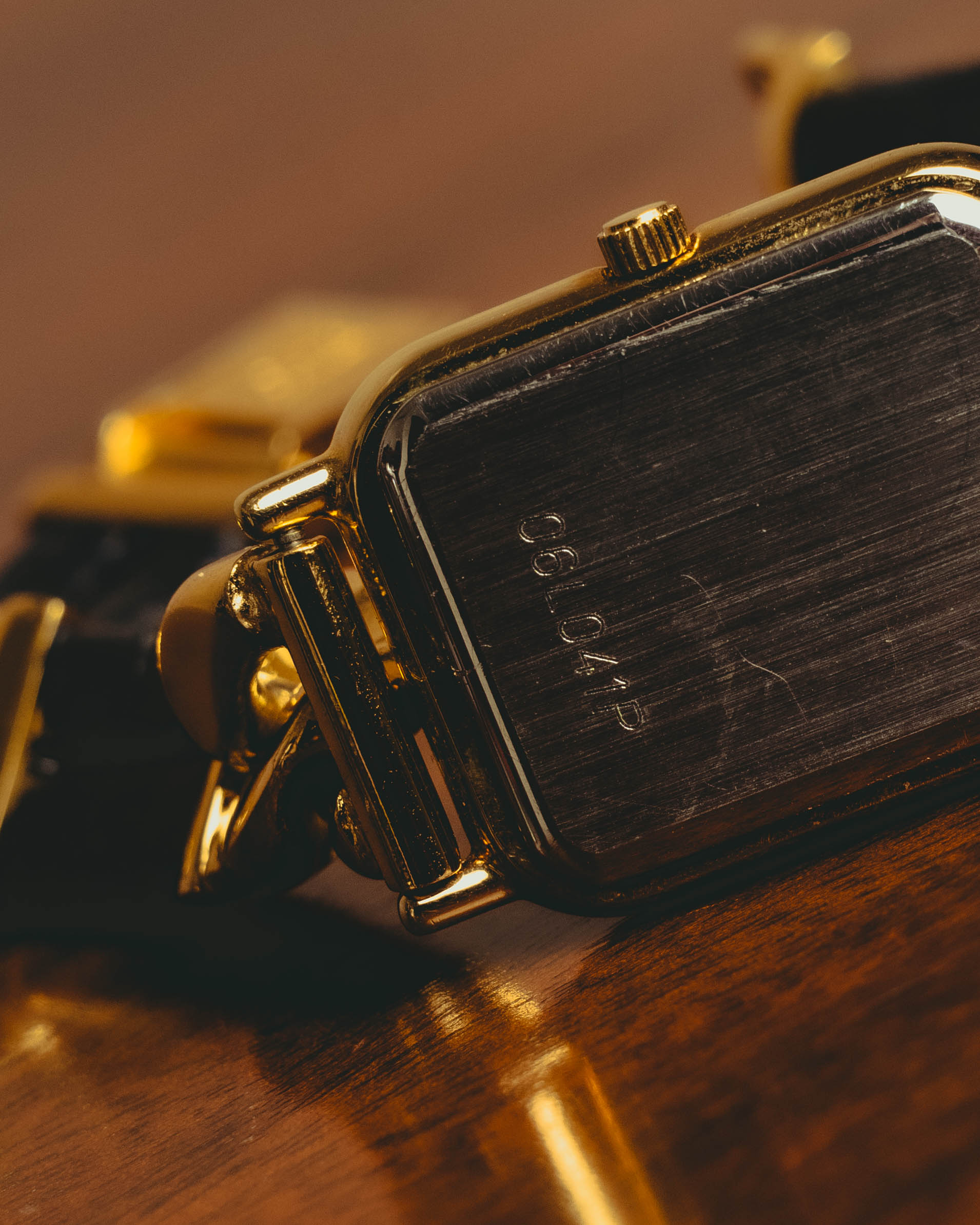 -SPECIAL- “LOEWE” 80’s-90’s rectangular anagram bangle bracelet watch