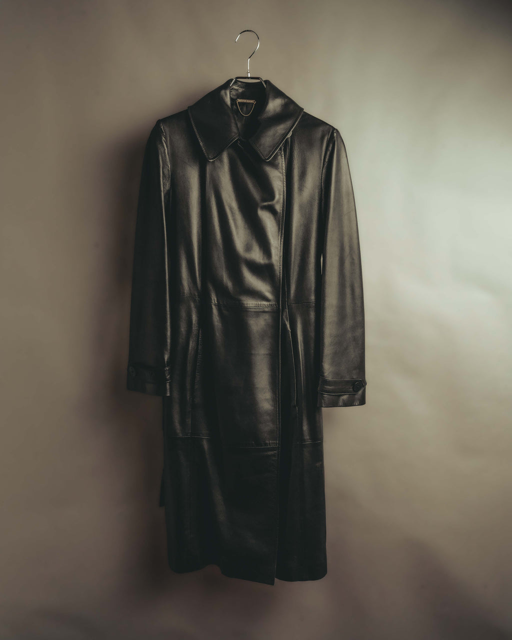 -SPECIAL- "BOTTEGA VENETA" 80's-00's Belted leather coat