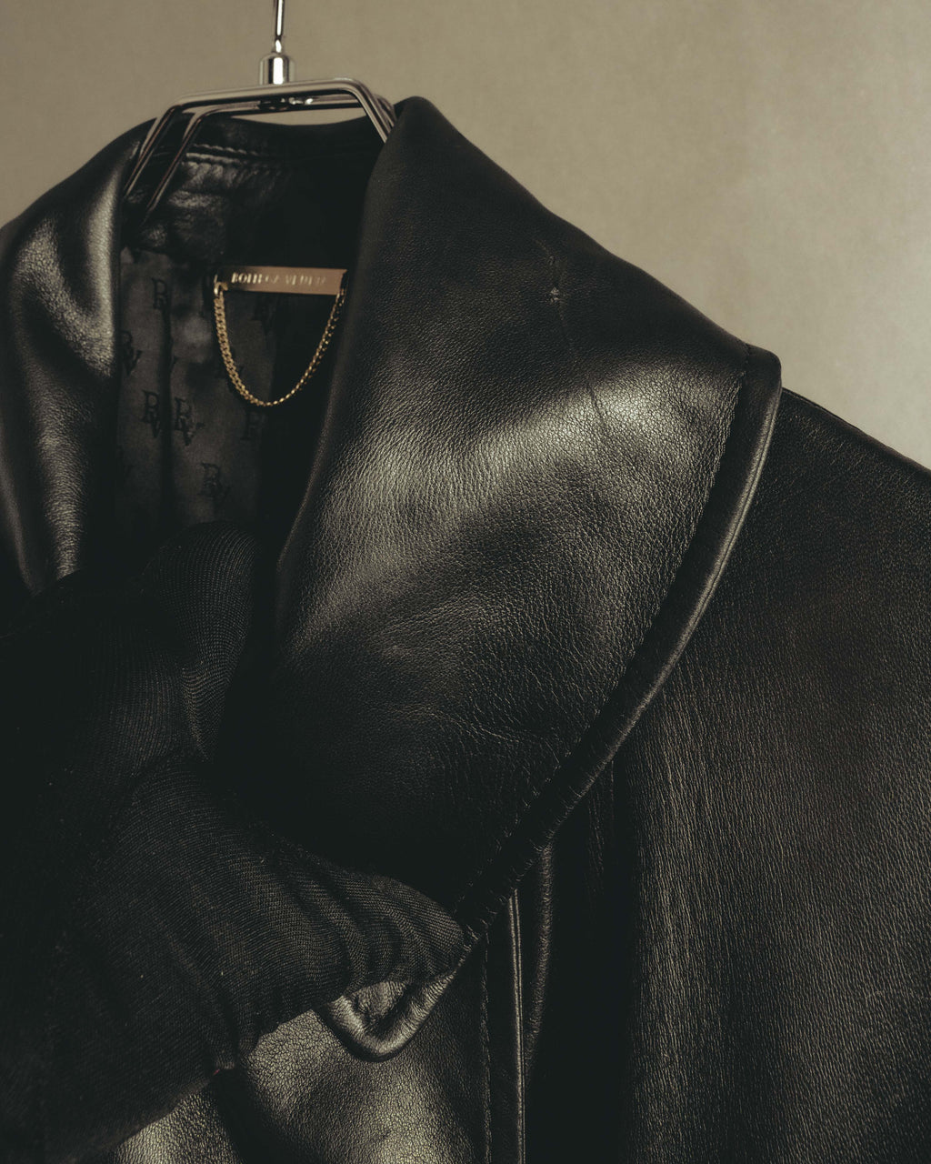 -SPECIAL- "BOTTEGA VENETA" 80's-00's Belted leather coat