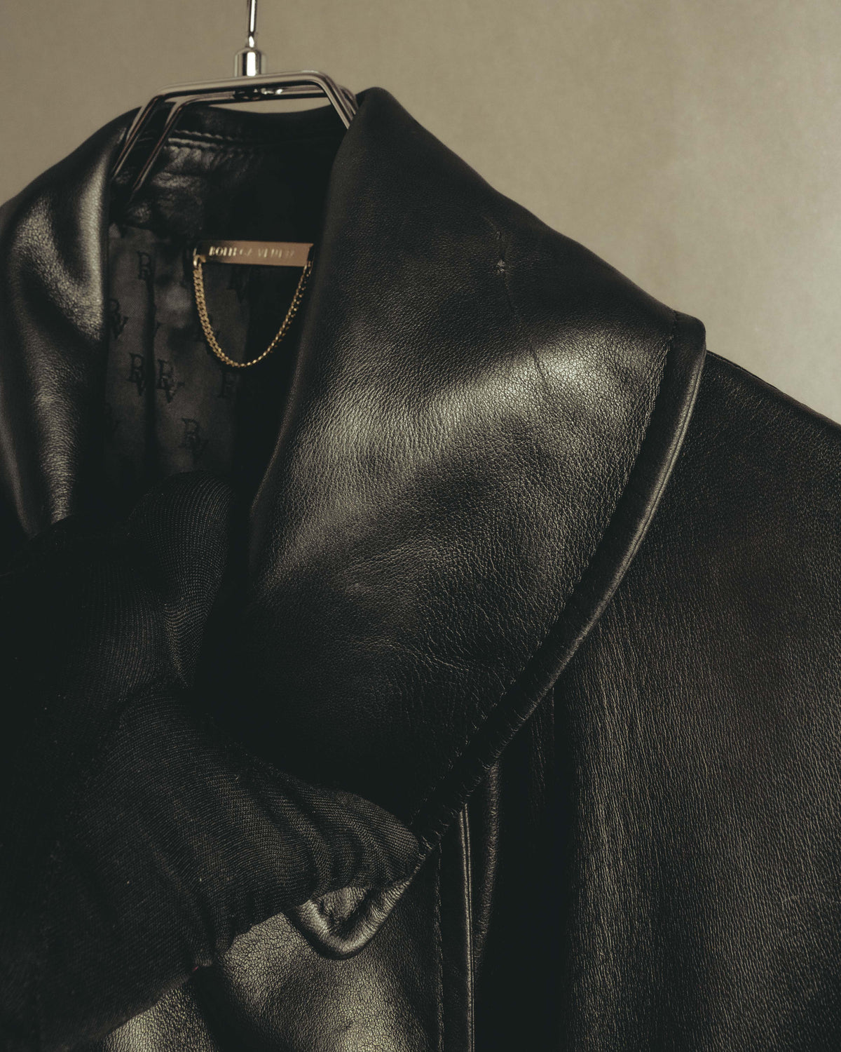 -SPECIAL- "BOTTEGA VENETA" 80's-00's Belted leather coat