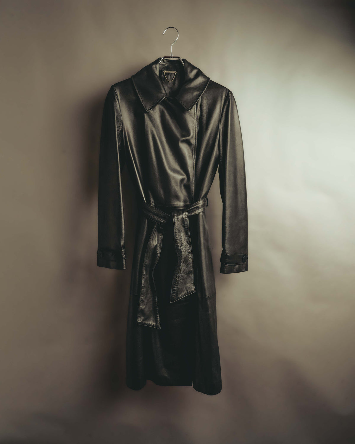 -SPECIAL- "BOTTEGA VENETA" 80's-00's Belted leather coat