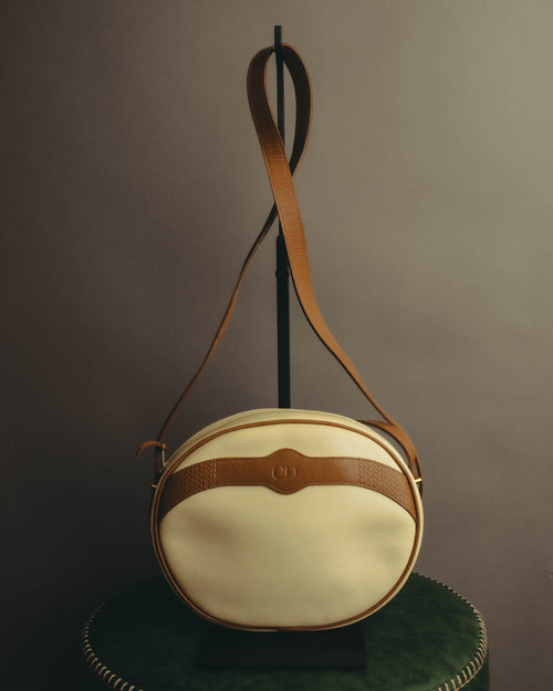 "Christian Dior" 70's-80's Classic canvas leather shoulder bag