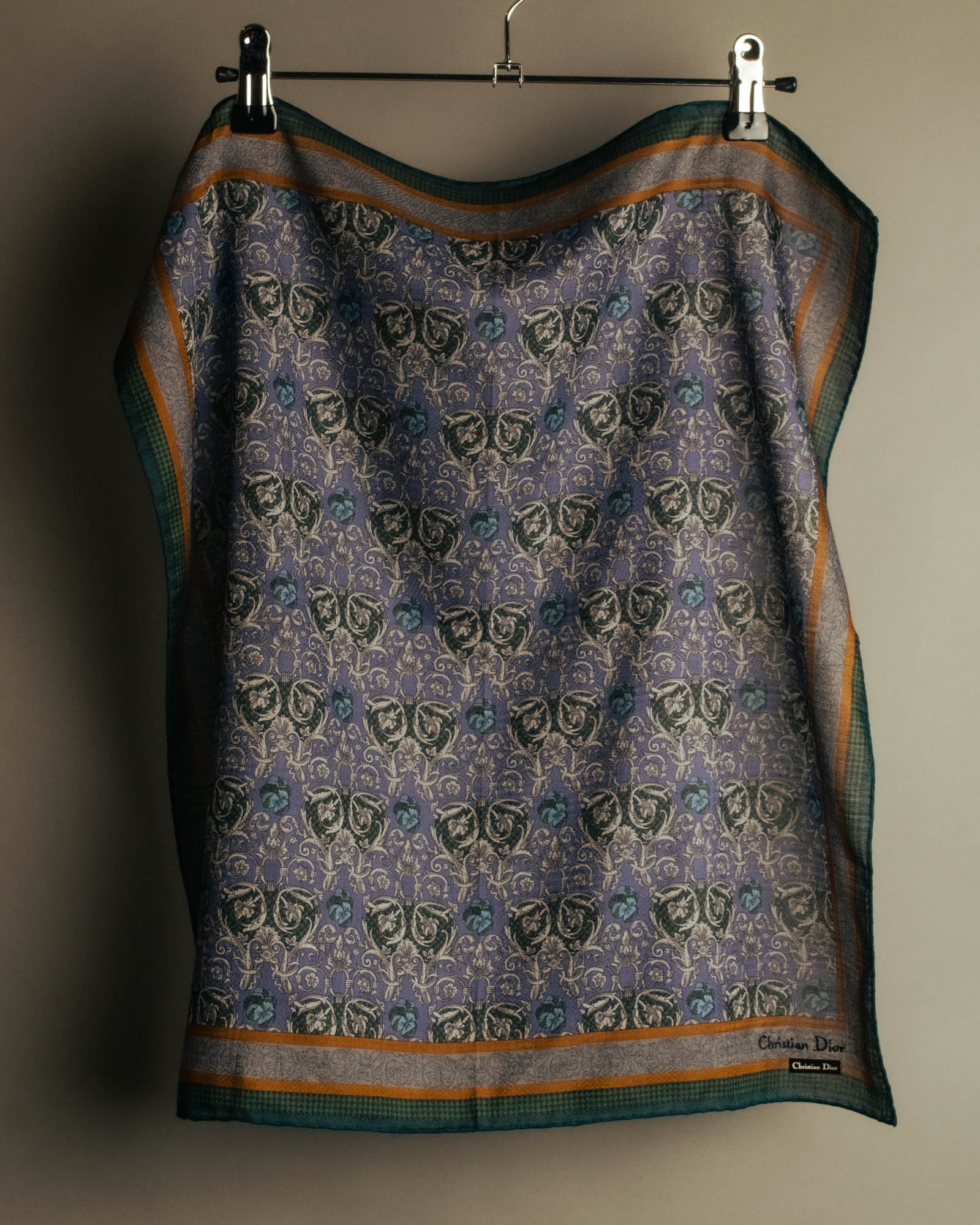 “Christian Dior” 90’s Botanical tapestry cotton scarf