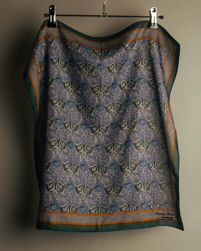 “Christian Dior” 90’s Botanical tapestry cotton scarf
