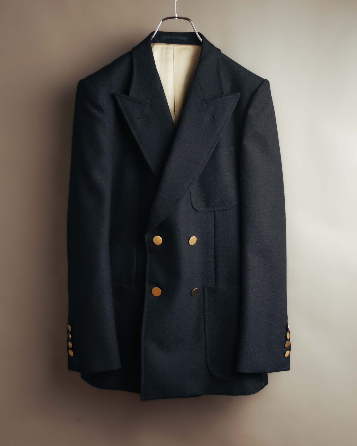 -SPECIAL- “GUCCI” 20’s Textured wool double breasted blazer with gold buttons