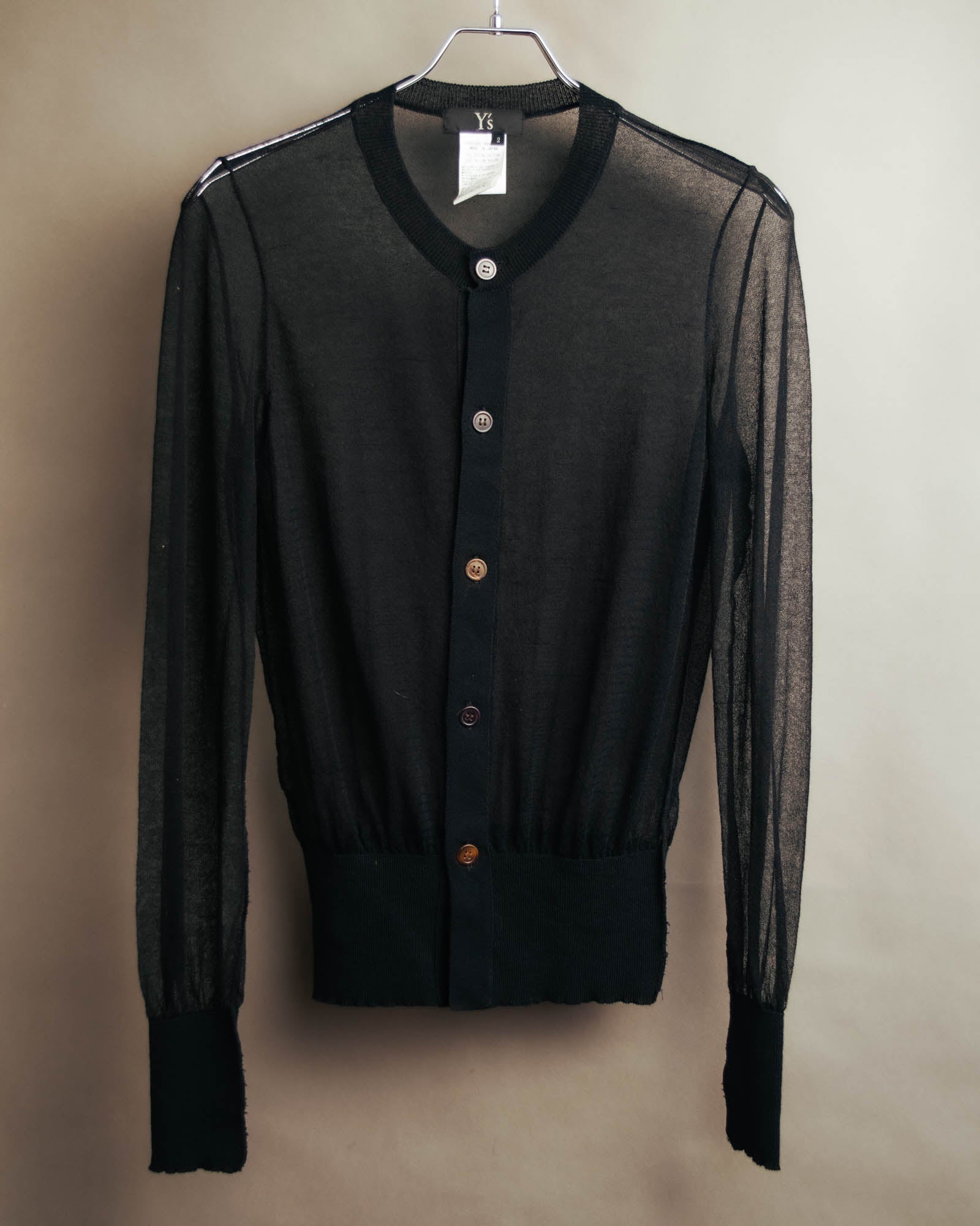 "Y's" Sheer knit cardigan