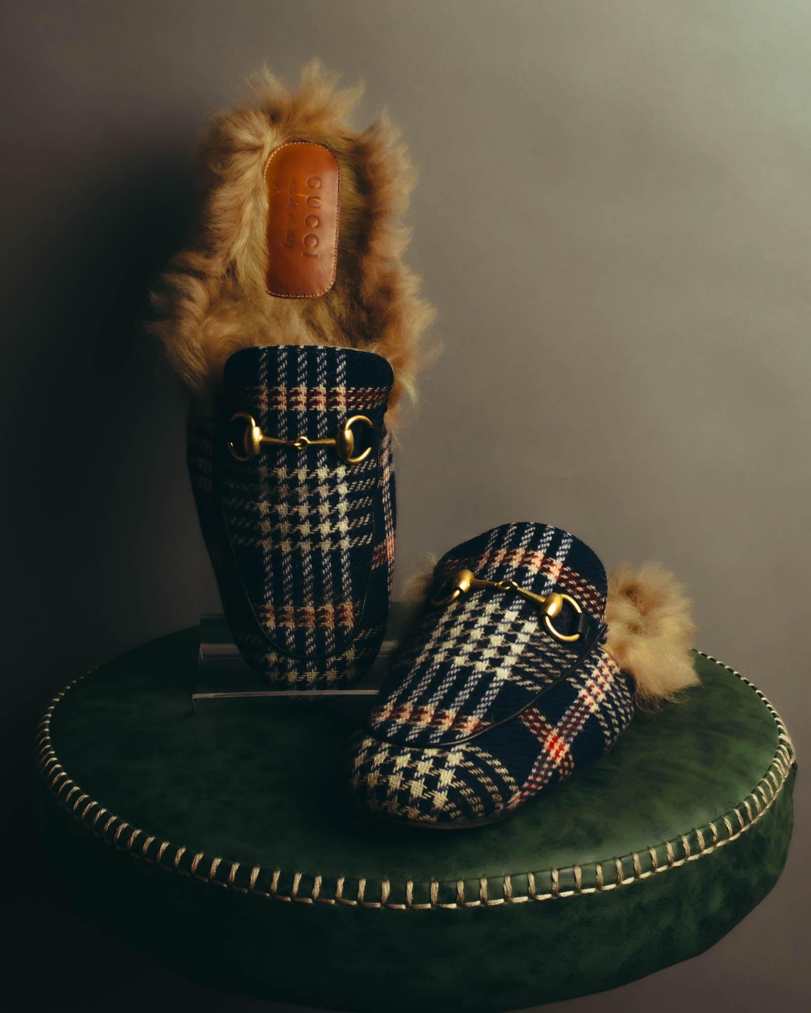 GUCCI グッチ プリンスタウン ミュール ホースビット ハラコ レオパード GUCCI (グッチ) - プリンスタウン ホースビット ミュール - ネイビー