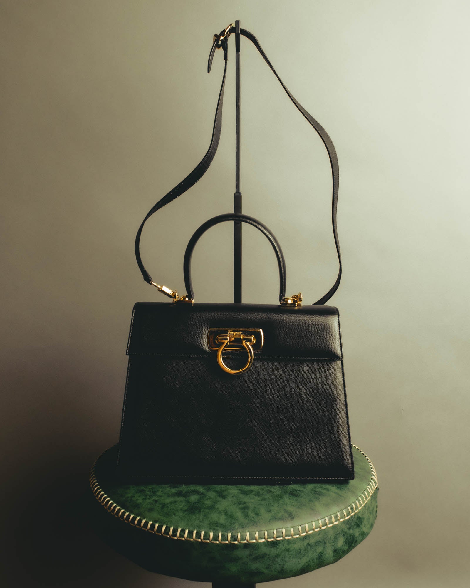 "Salvatore Ferragamo" 00's-10's Embossed leather top-handle bag