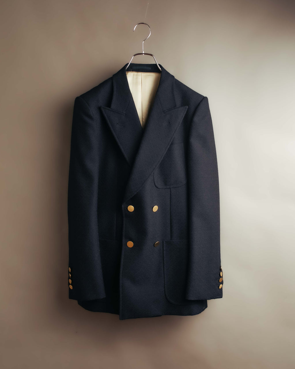 -SPECIAL- “GUCCI” 20’s Textured wool double breasted blazer with gold buttons