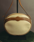 "Christian Dior" 70's-80's Classic canvas leather shoulder bag