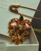 “Maison Margiela” 2020’s gold-tone crystal floral safety-pin brooch