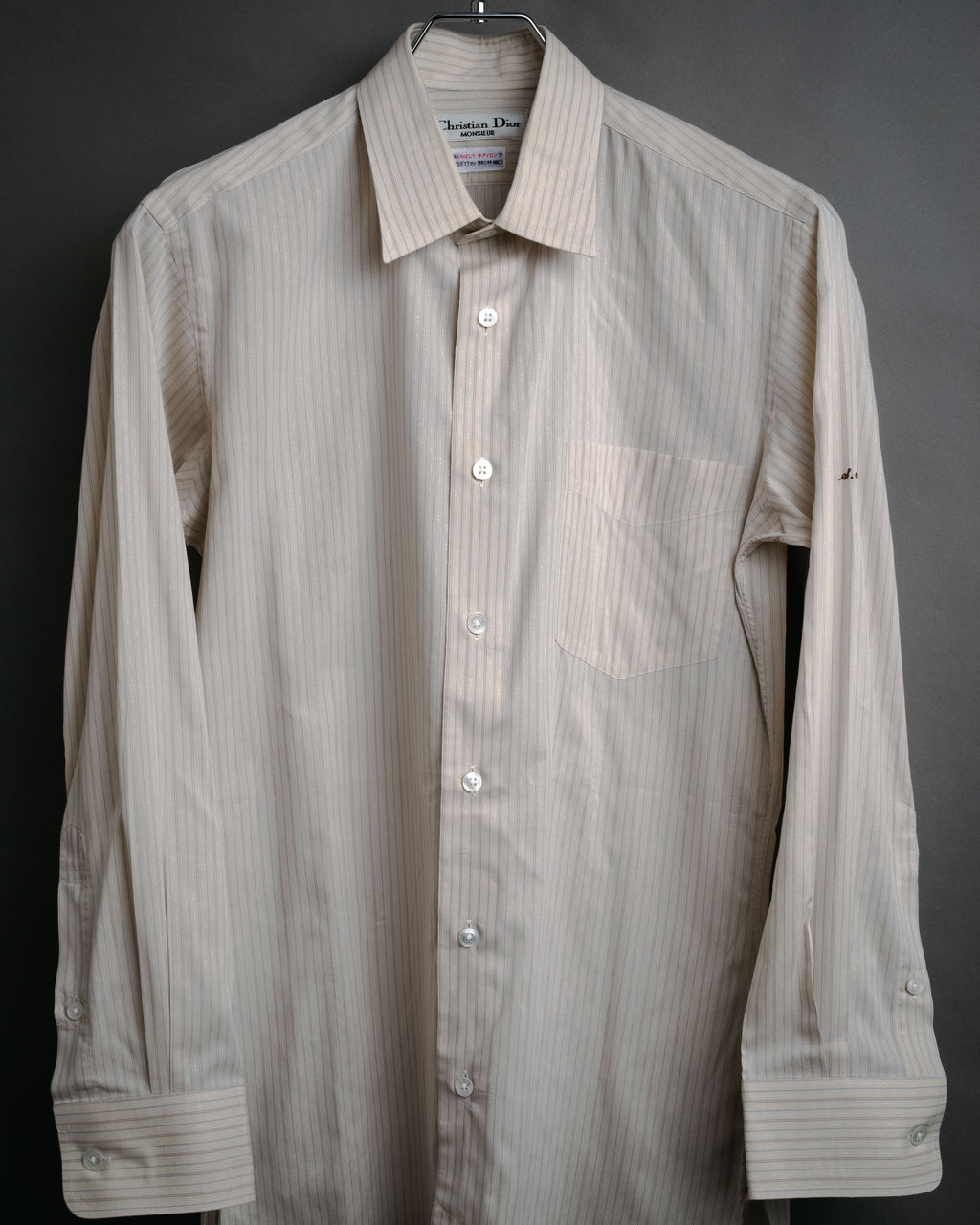 “Christian Dior” 90’s Dobby striped dress shirt