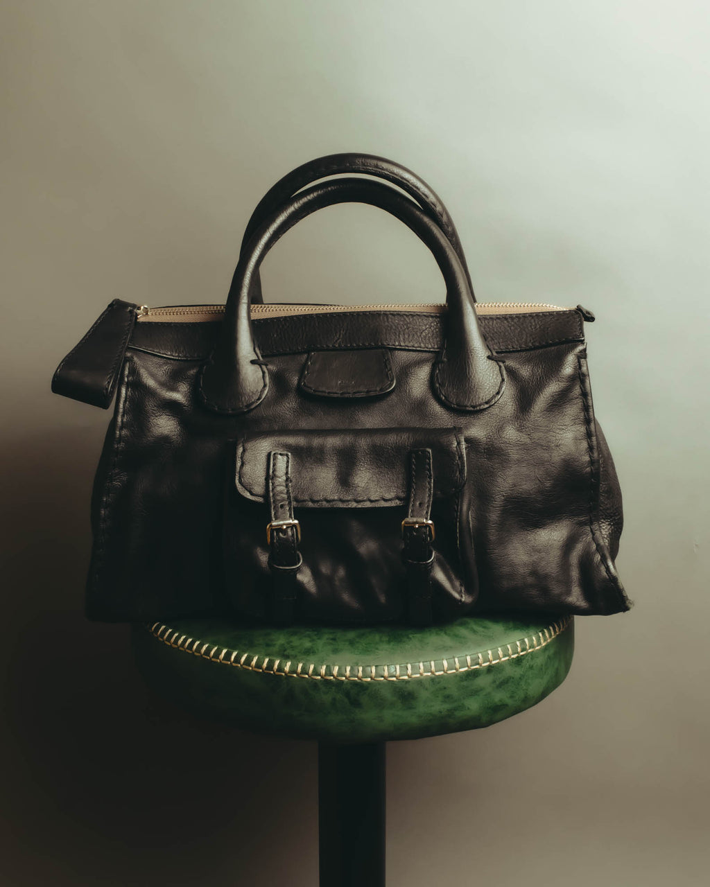 "Chloé" 00's Grained leather satchel bag