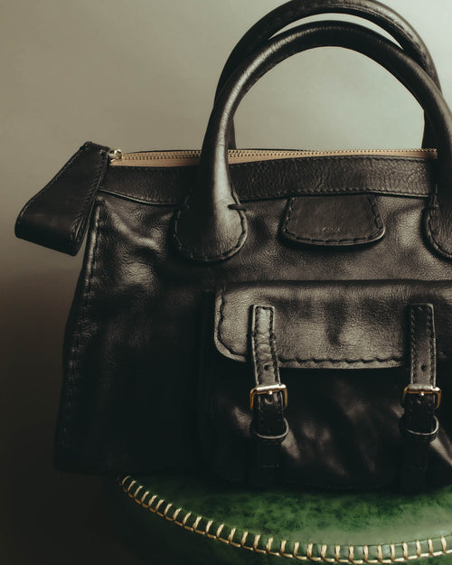 "Chloé" 00's Grained leather satchel bag