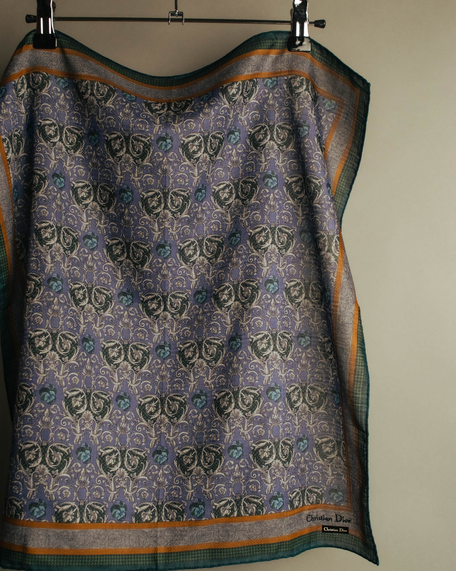 “Christian Dior” 90’s Botanical tapestry cotton scarf