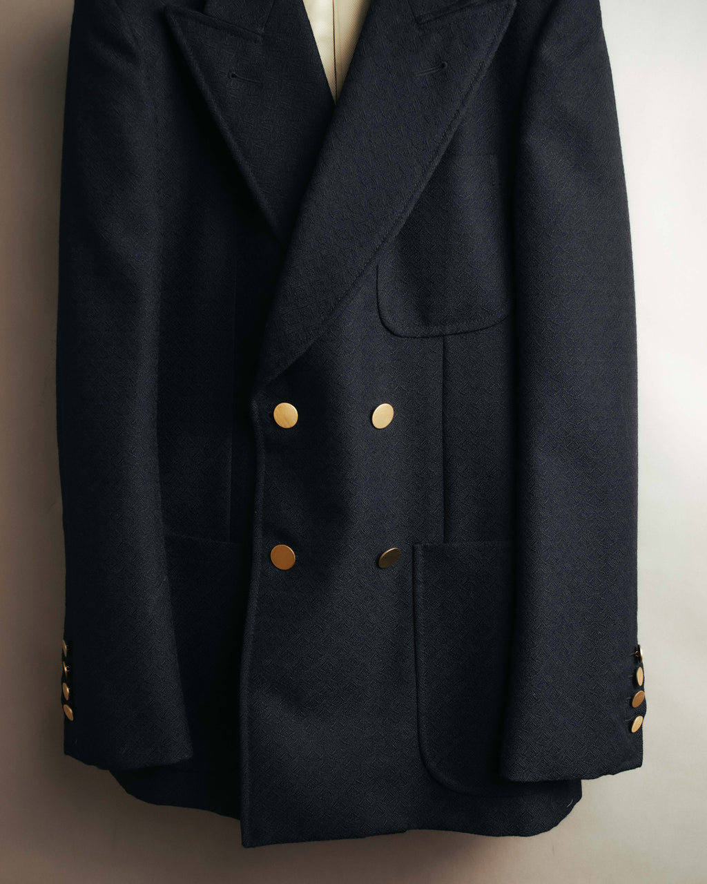 -SPECIAL- “GUCCI” 20’s Textured wool double breasted blazer with gold buttons