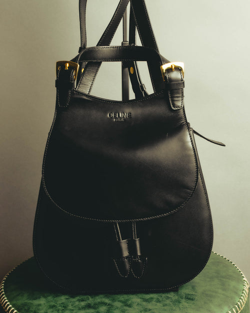 "CELINE" Late 80's-90's Teardrop leather backpack