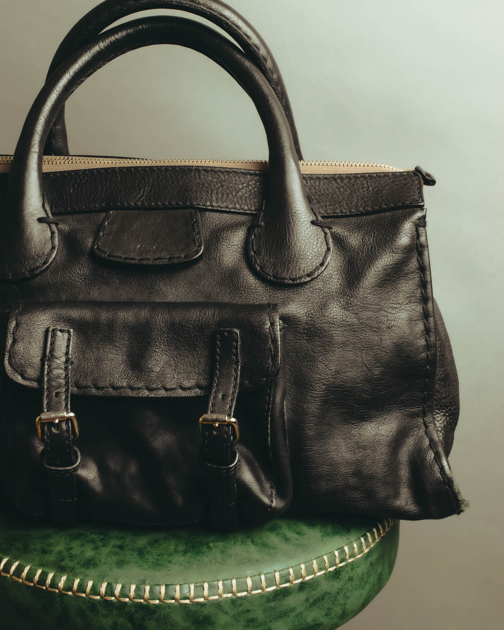 "Chloé" 00's Grained leather satchel bag