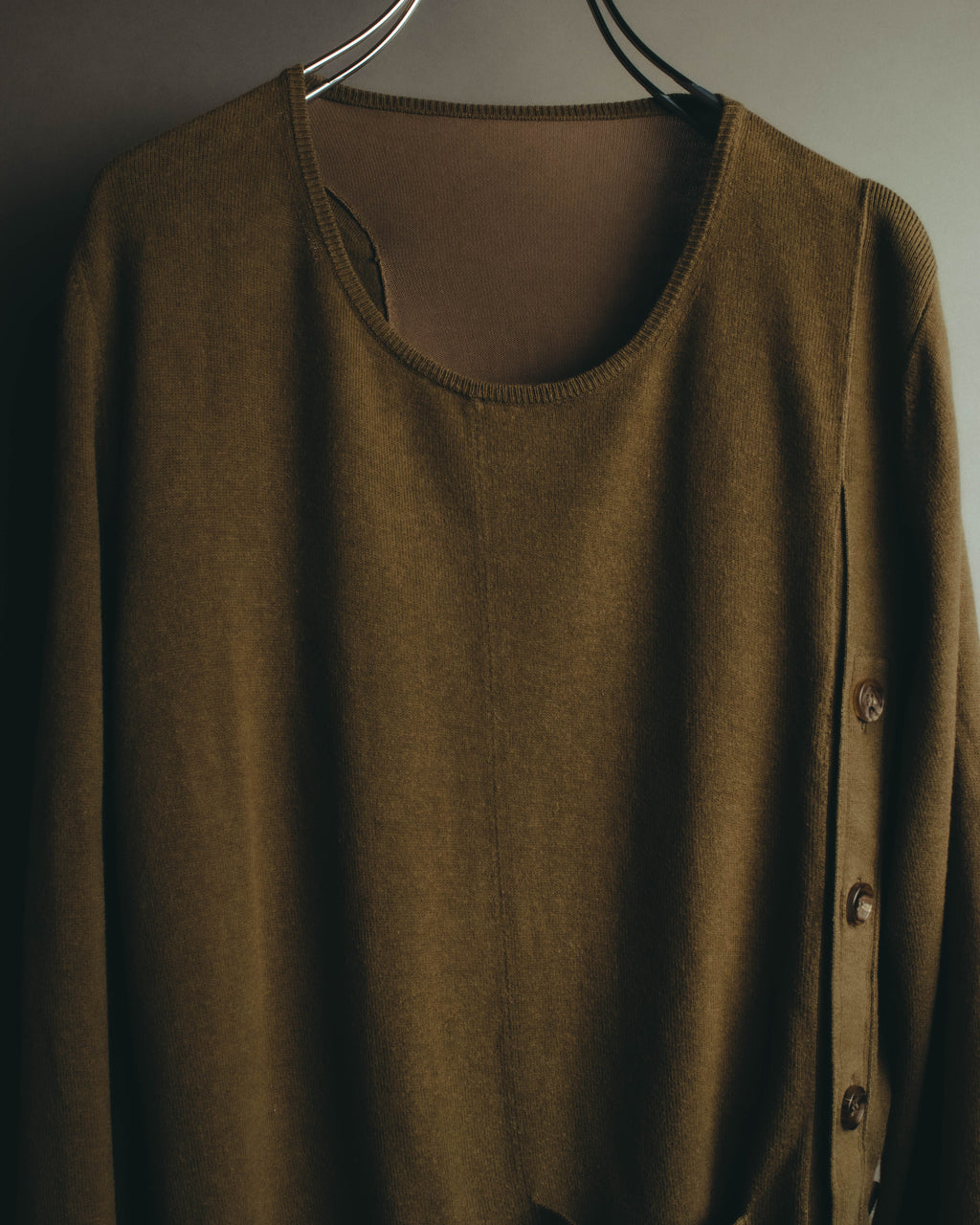 "Maison Margiela" 2017SS Paneled side button knit pullover