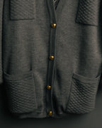 “Salvatore Ferragamo” 90’s-00’s Reversible silk panel wool cardigan