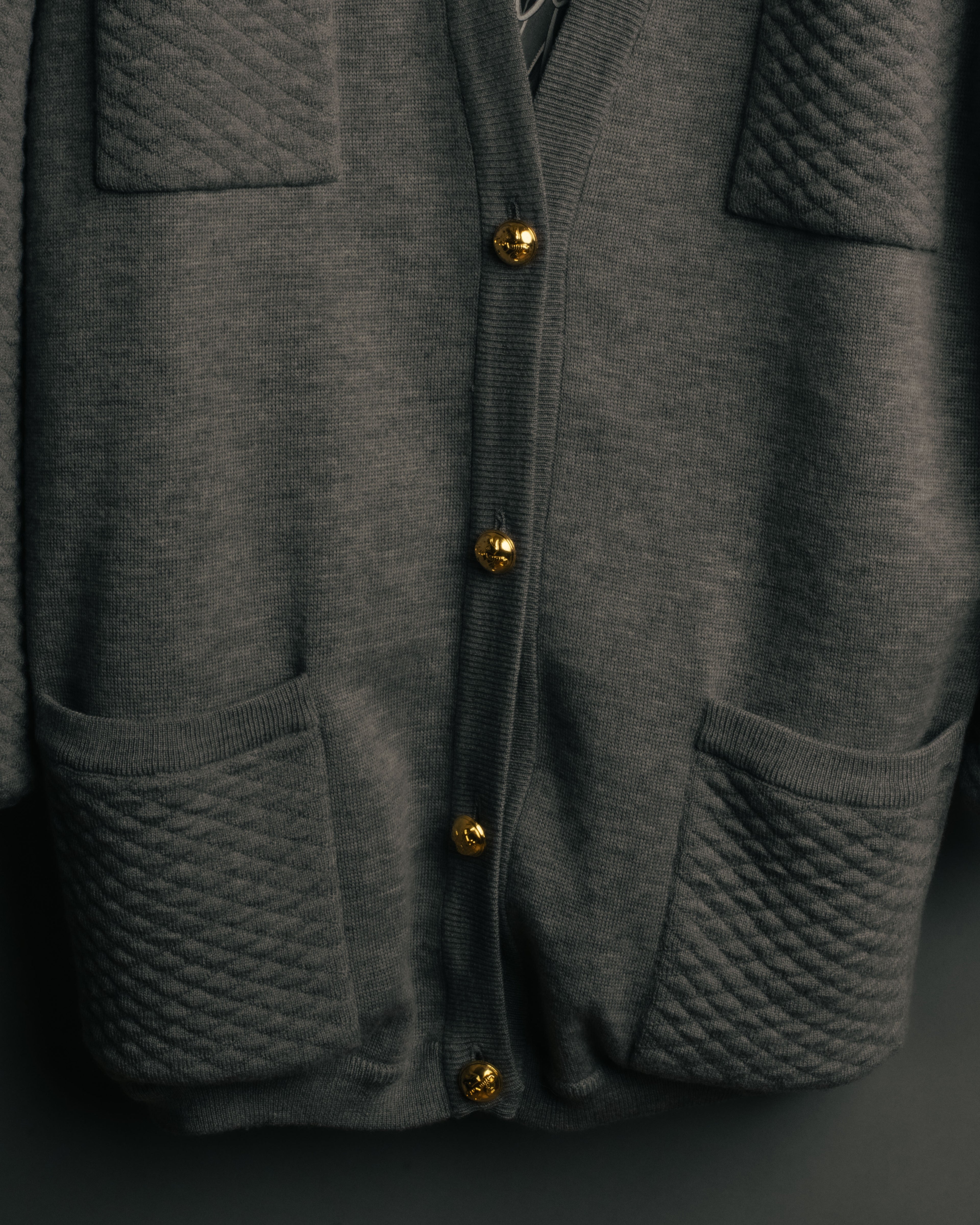 “Salvatore Ferragamo” 90’s-00’s Reversible silk panel wool cardigan