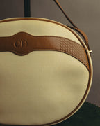 "Christian Dior" 70's-80's Classic canvas leather shoulder bag