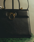 "Salvatore Ferragamo" 00's-10's Embossed leather top-handle bag