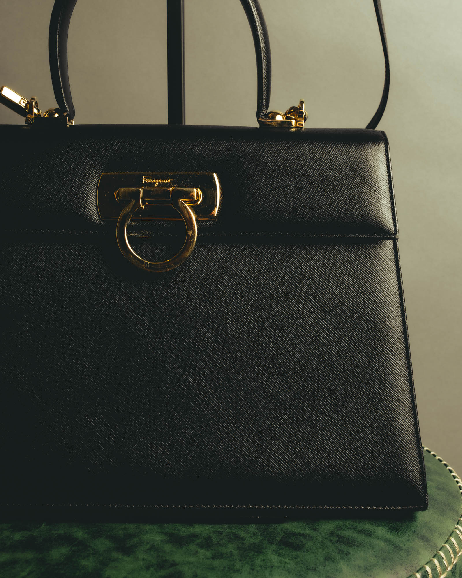 "Salvatore Ferragamo" 00's-10's Embossed leather top-handle bag
