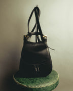 "CELINE" Late 80's-90's Teardrop leather backpack