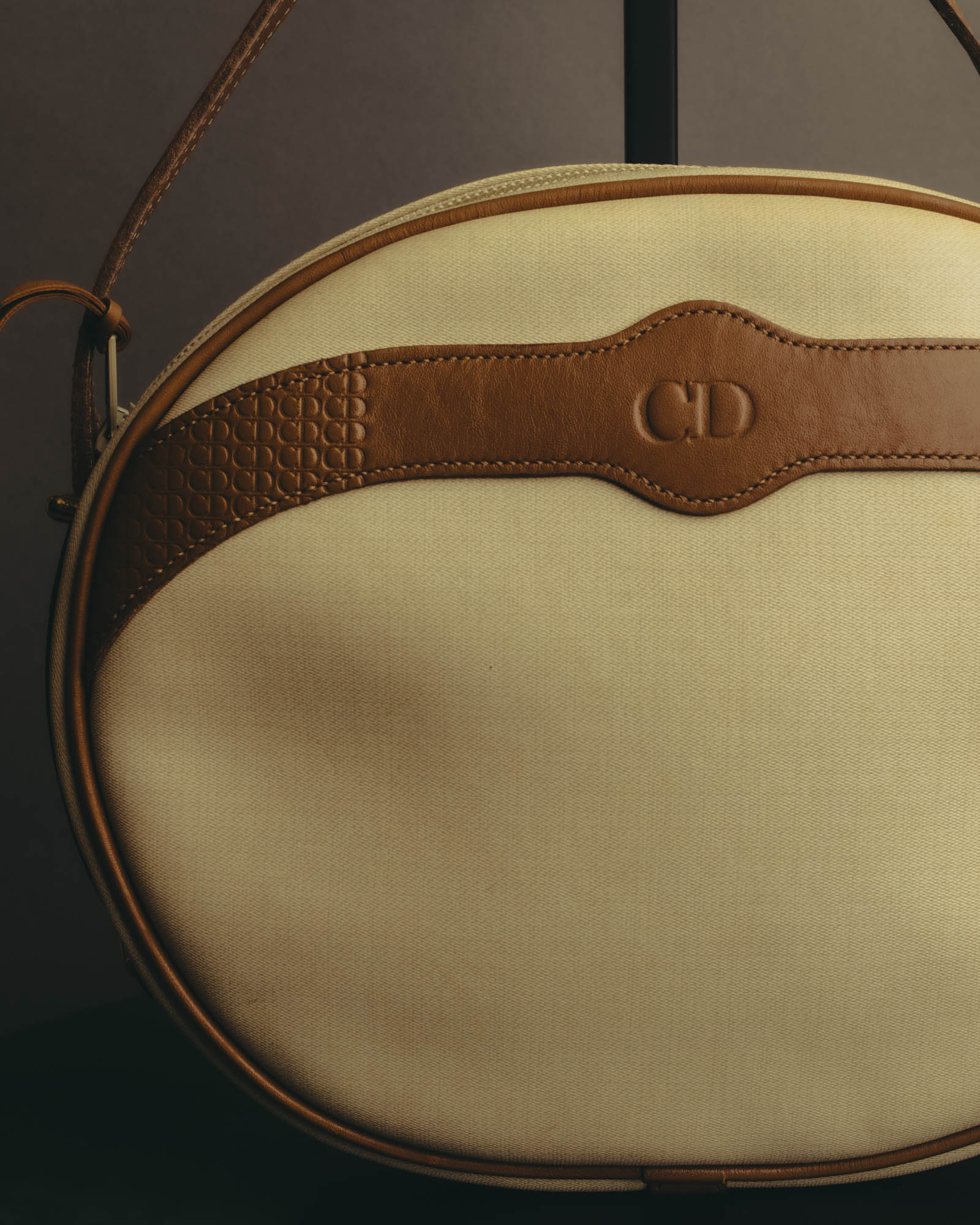 "Christian Dior" 70's-80's Classic canvas leather shoulder bag
