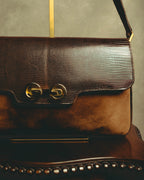 –SPECIAL– "GUCCI" 70's Classic horsebit shoulder bag