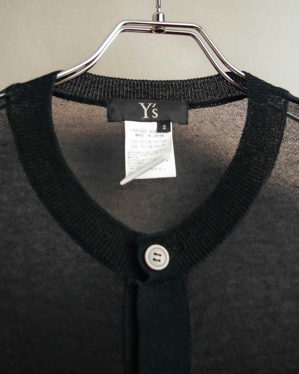 "Y's" Sheer knit cardigan