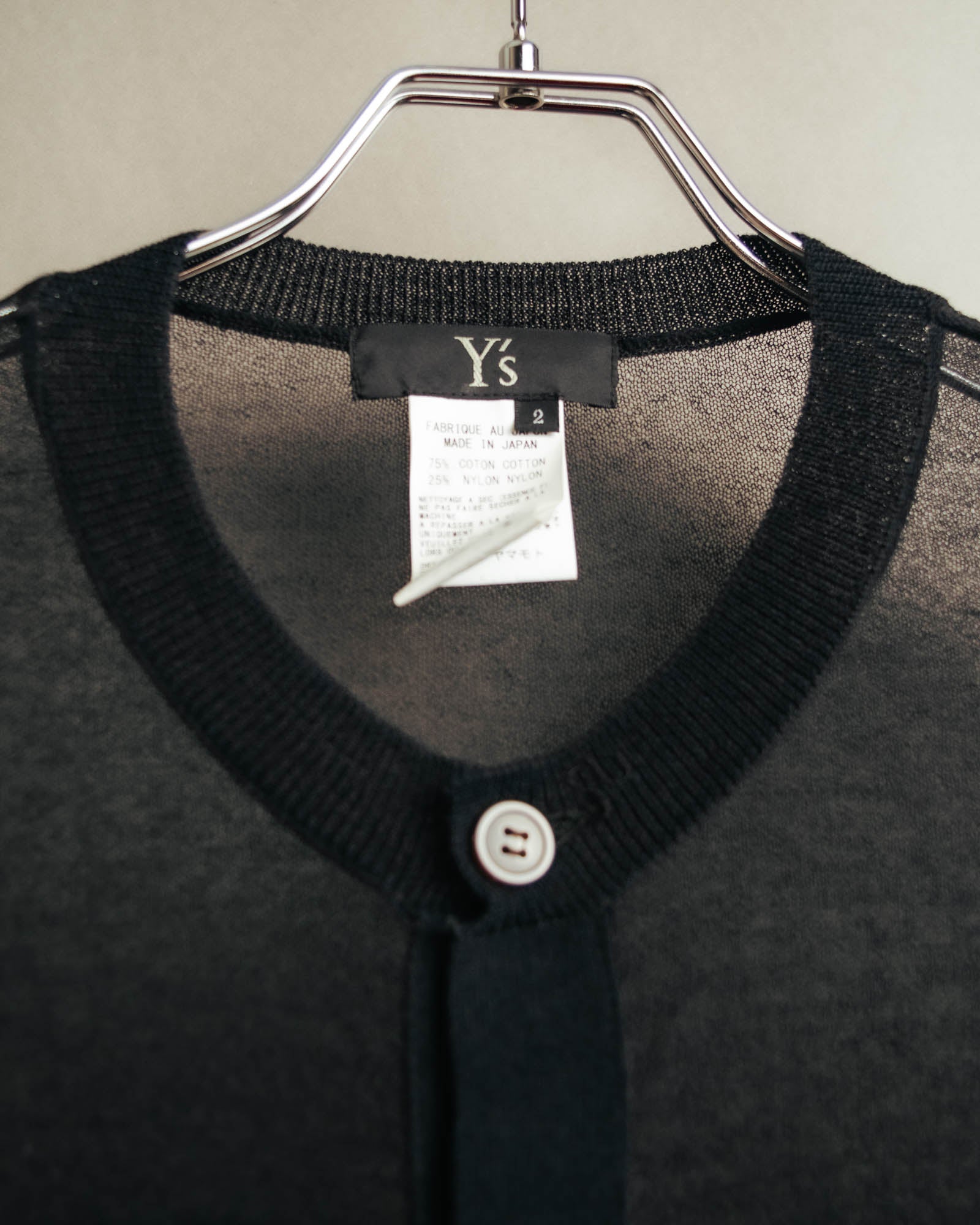 "Y's" Sheer knit cardigan