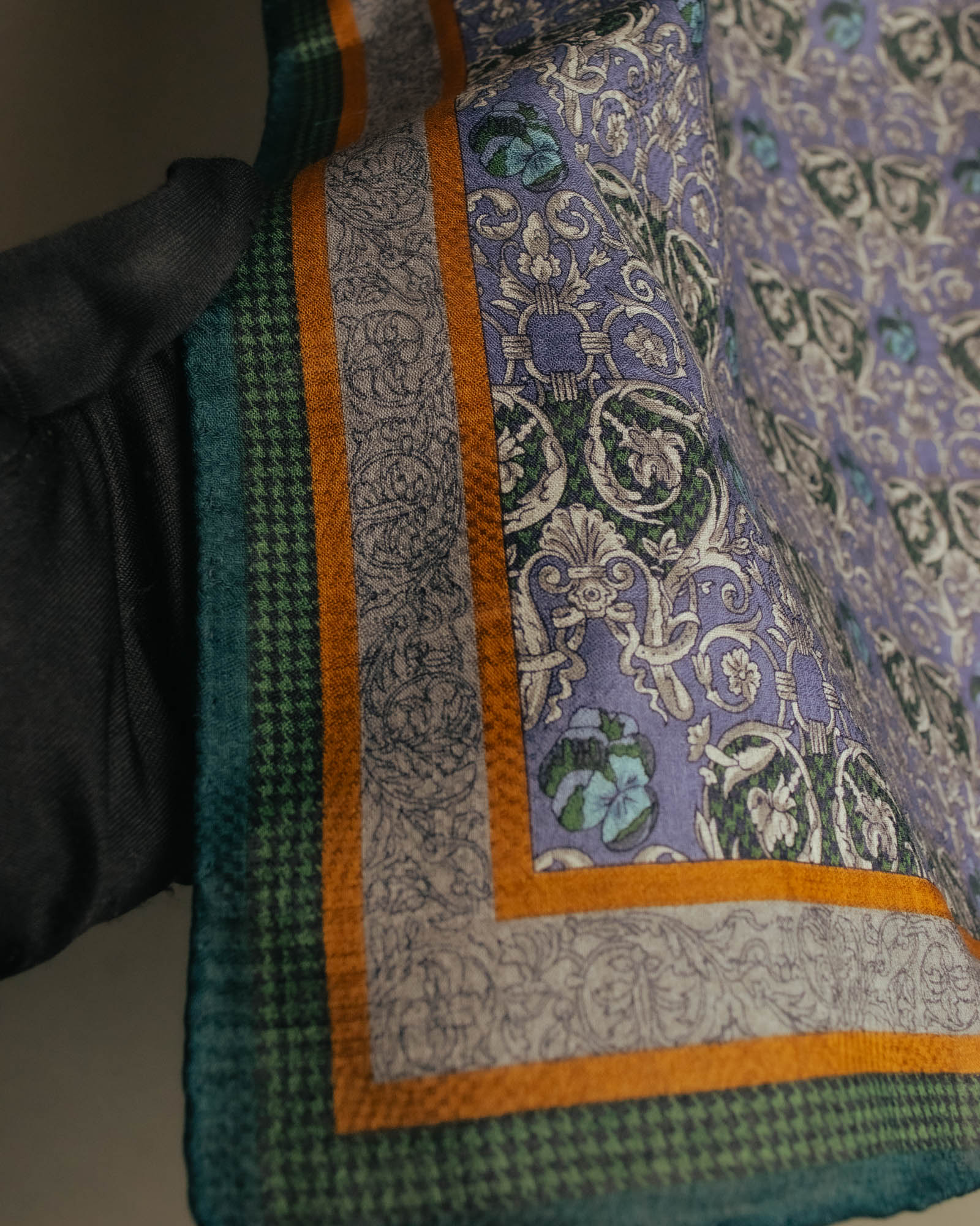 “Christian Dior” 90’s Botanical tapestry cotton scarf