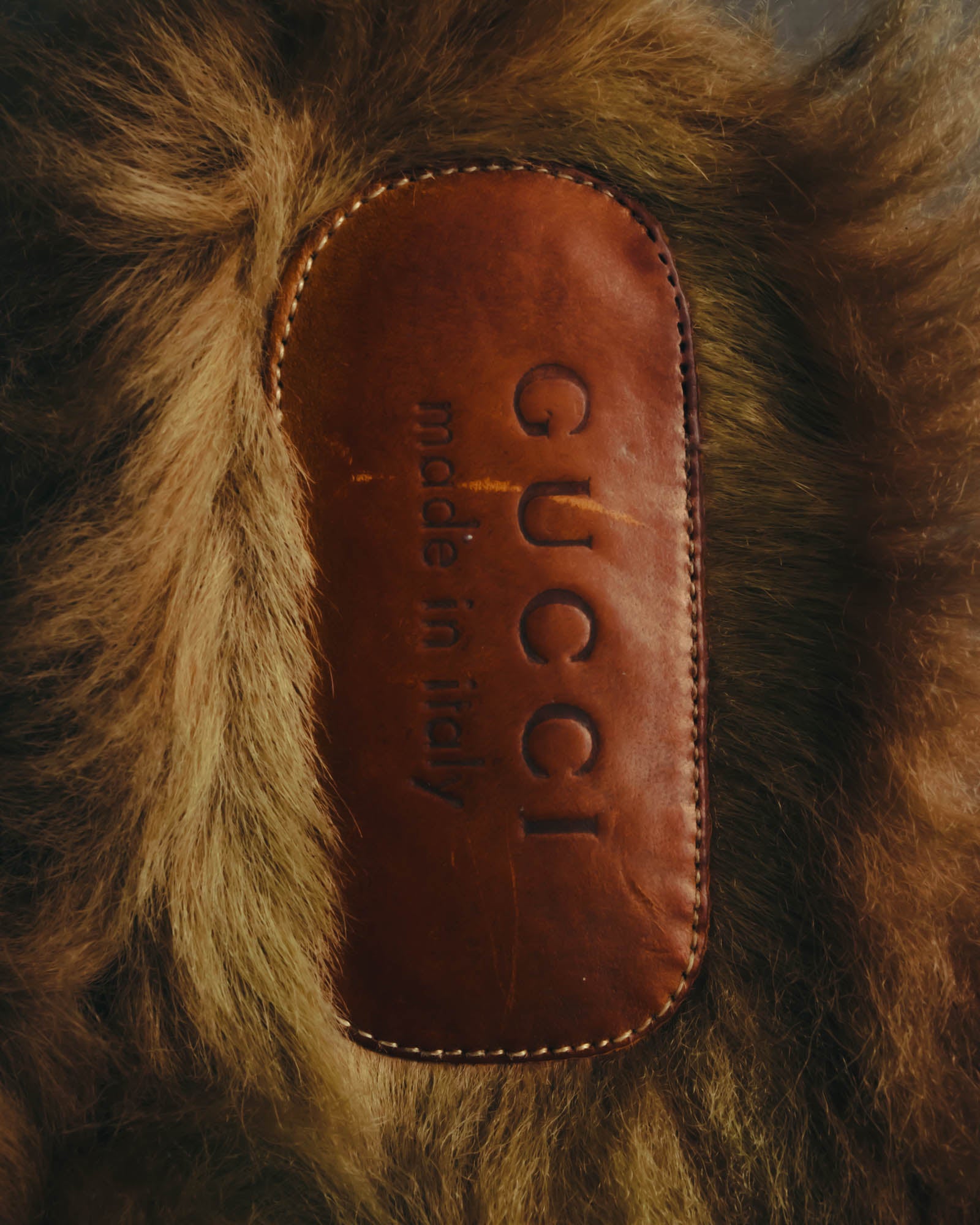 "GUCCI" 2010's-20's Tartan fur-lined horsebit mule