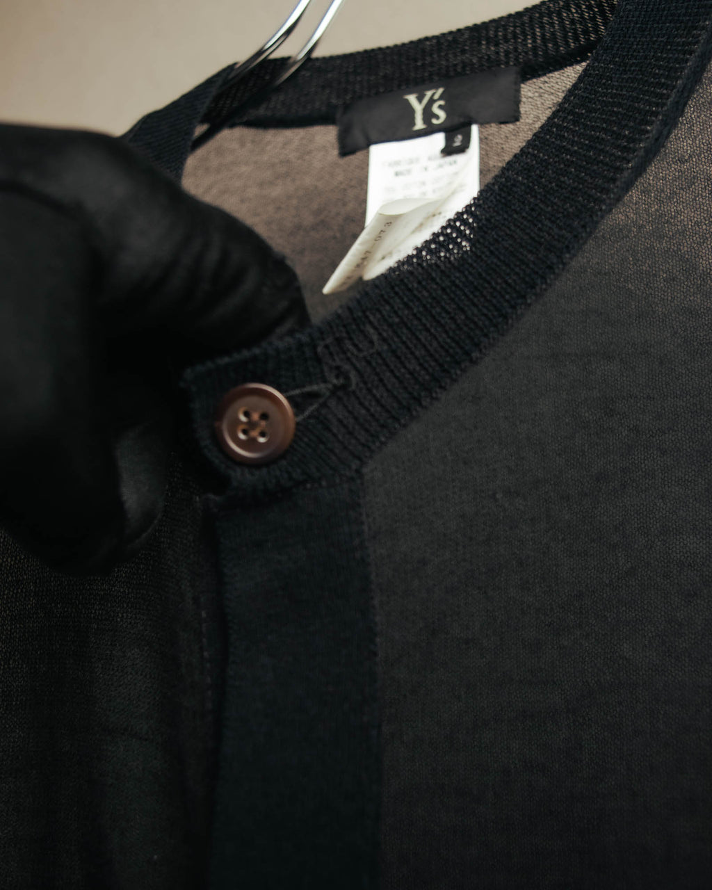 "Y's" Sheer knit cardigan
