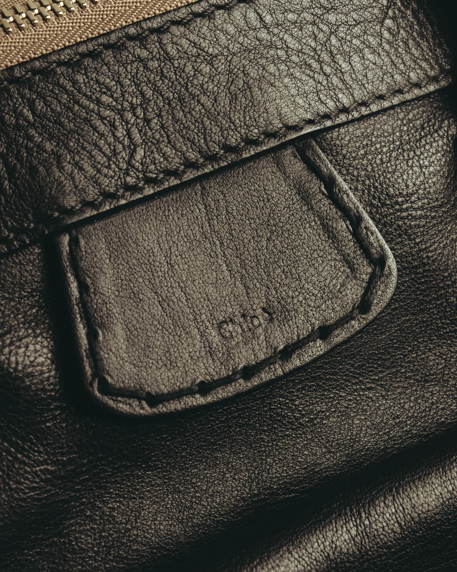 "Chloé" 00's Grained leather satchel bag
