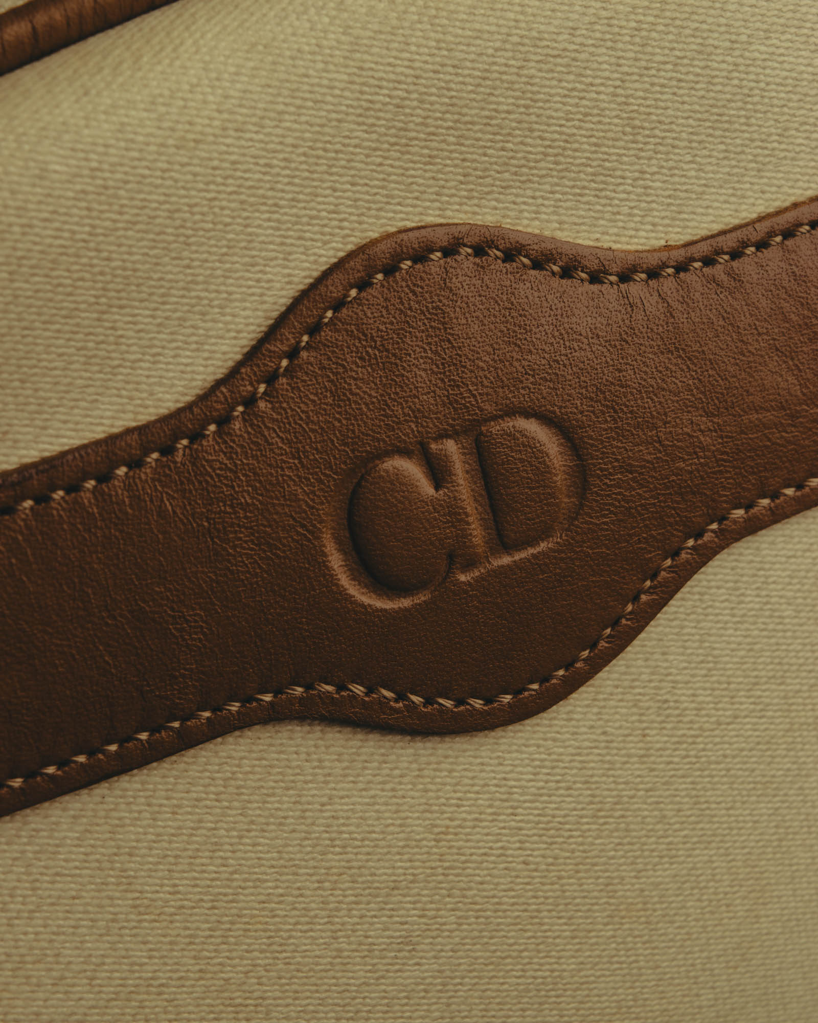 "Christian Dior" 70's-80's Classic canvas leather shoulder bag