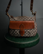 “CELINE” 90’s Macadam canvas flap shoulder bag