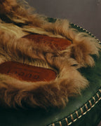 "GUCCI" 2010's-20's Tartan fur-lined horsebit mule