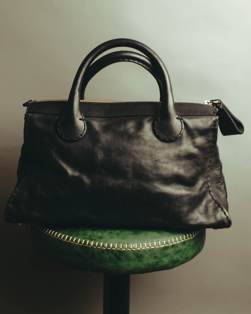 "Chloé" 00's Grained leather satchel bag
