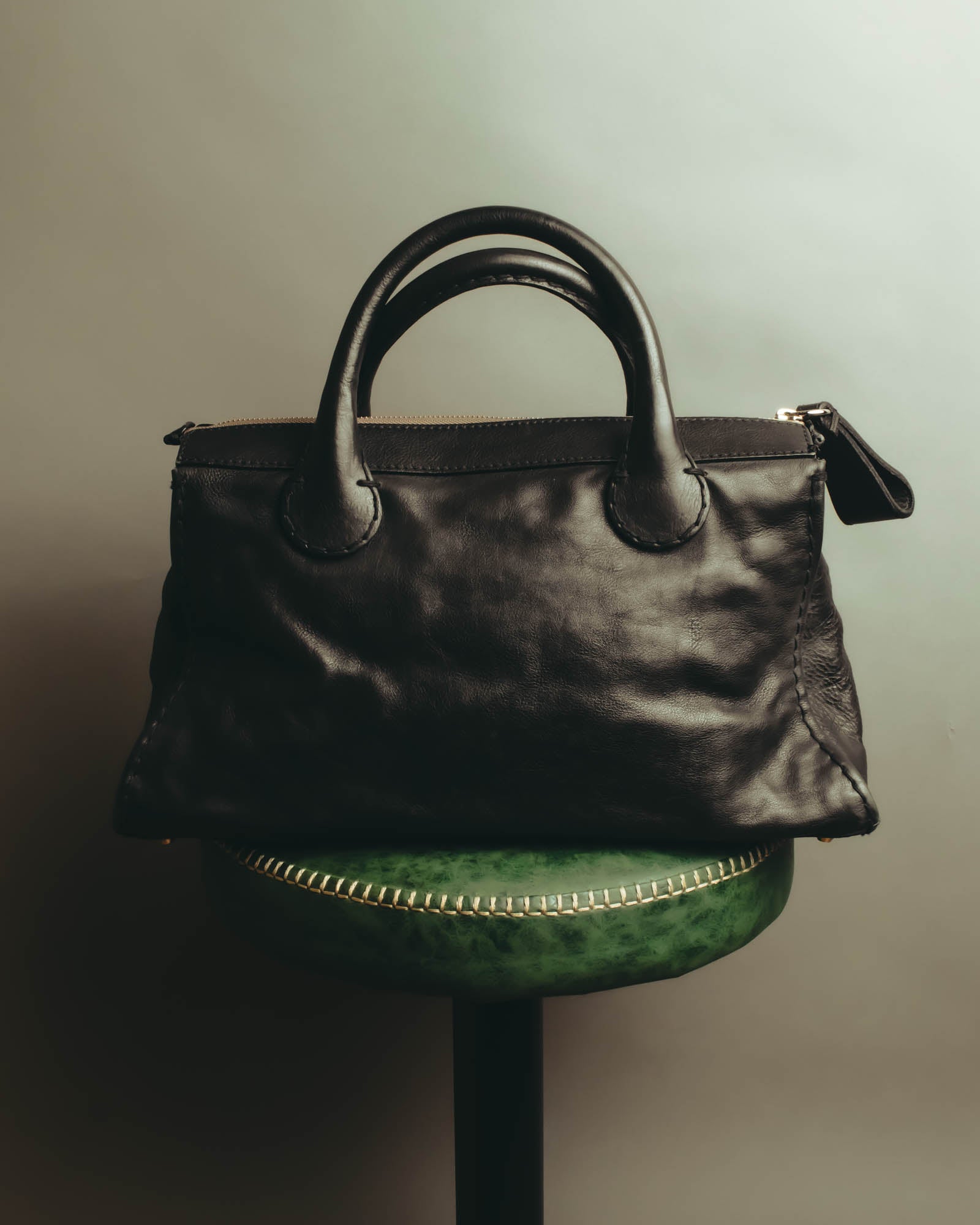 "Chloé" 00's Grained leather satchel bag