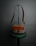 “CELINE” 90’s Macadam canvas flap shoulder bag