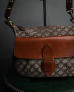 “CELINE” 90’s Macadam canvas flap shoulder bag